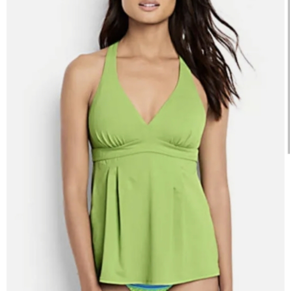 Land's End Sporty Racer back Straps Capri Aqua Tankini Swim Top 4 - Picture 11 of 11